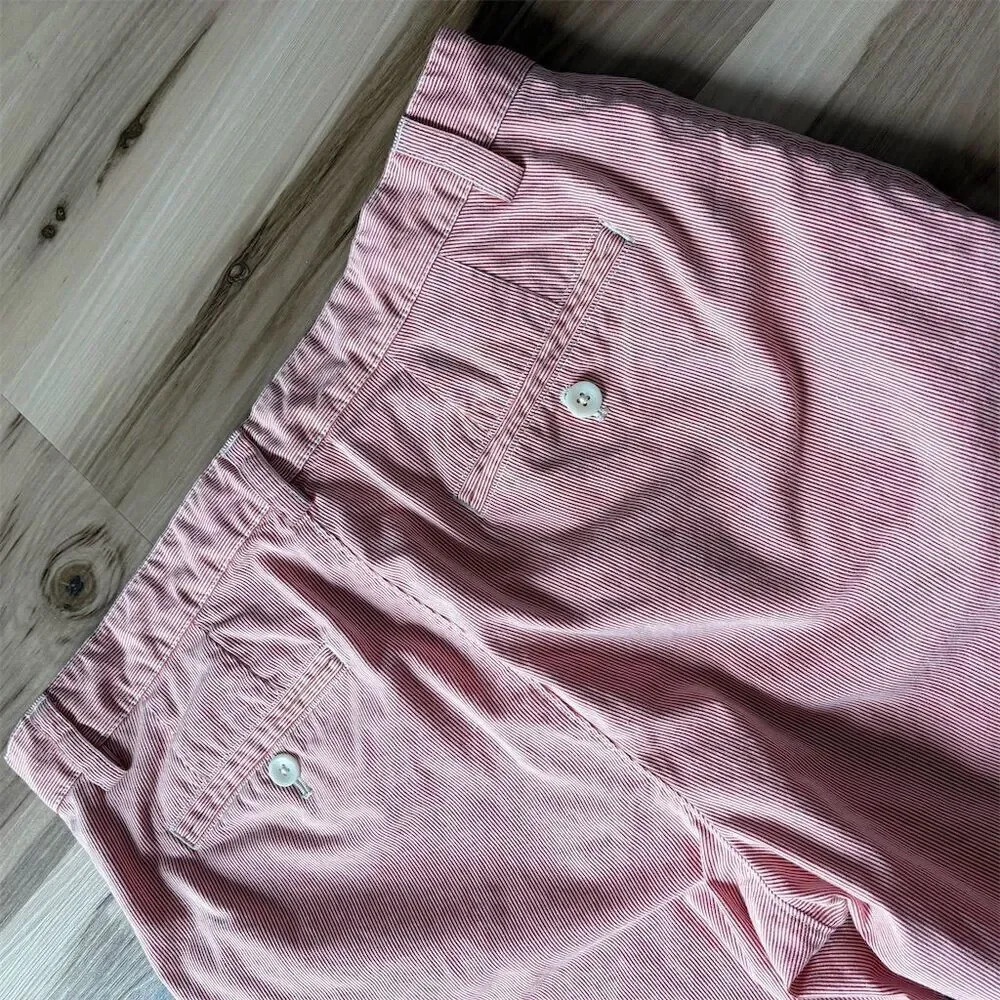 Banana Republic Men's red and white Striped Cotton Chino Shorts Size 32